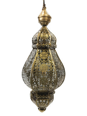 Moroccan Style Hanging Lantern - Black Gold