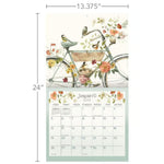 An image of the 2025 Calendar A Beautiful Ride by MyHomeDecor.ca. This stunning calendar showcases a watercolor artwork of a vintage bicycle adorned with flowers and birds. Printed on linen embossed paper, it features January 2025 in a handy grid layout. Measuring 13.375 inches wide and 24 inches tall, it's both charming and practical.