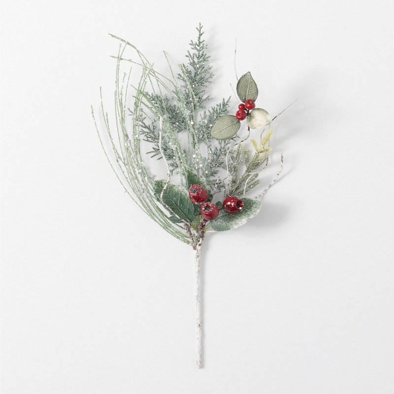 Artificial Greenery - Iced Pine Berry Pick