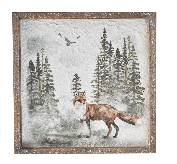 Framed Woodland Animal Wall Decor - Fox