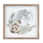 Framed Wall Decor - Watercolor Bird with Nest