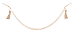 Guirlande de perles en bois d'angle sculpté avec pompon