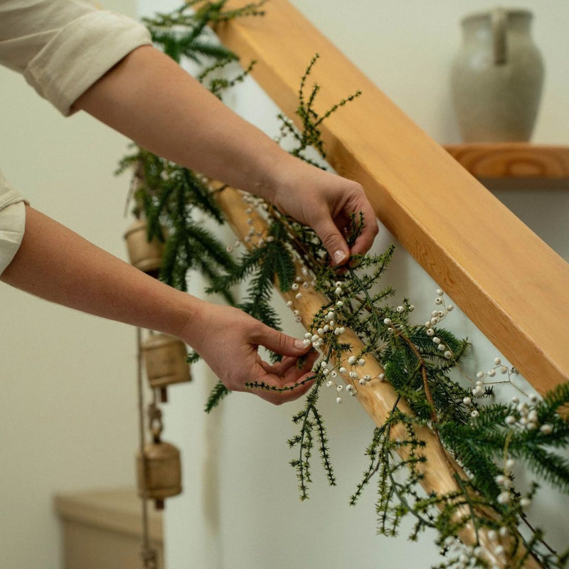 Beaded Berry Garland, Ivory