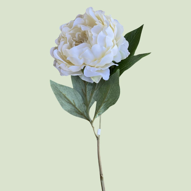 Elegant white peony artificial flower, perfect for sophisticated interior design and home decor enhancement, available at our boutique.” This description includes relevant keywords that could improve search engine visibility for customers interested in elegant and stylish home decor items.