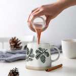 Wide Base Mug with Pinecones