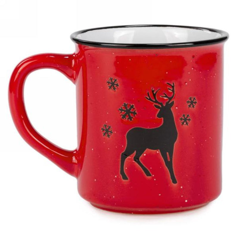 Red Mug Black Deer