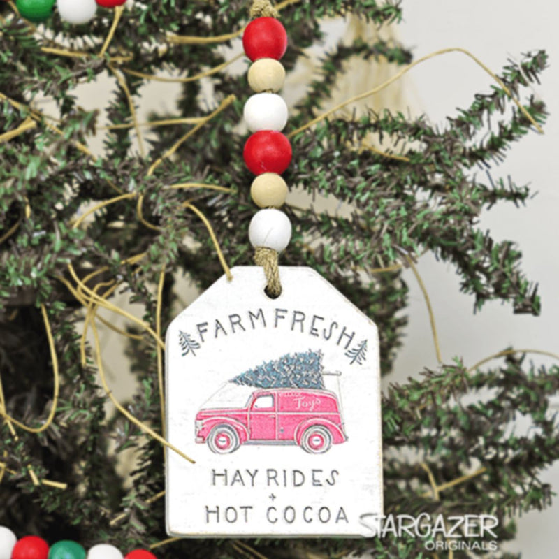 Christmas Truck Tag with Beads