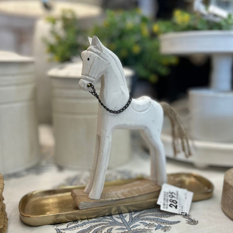 Whith decorative rocking horse