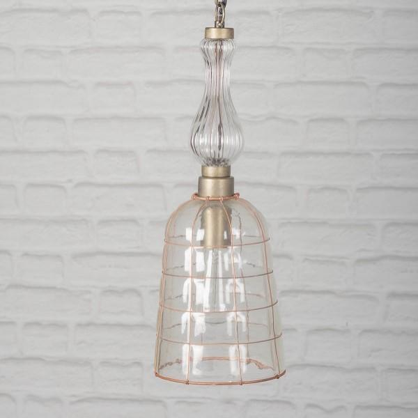 Metal and Glass Ceiling Lamp