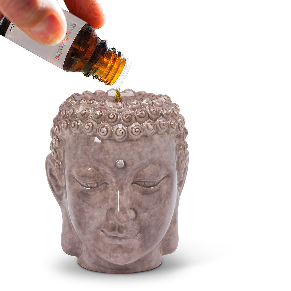 Buddha Head Oil Warmer - Grey