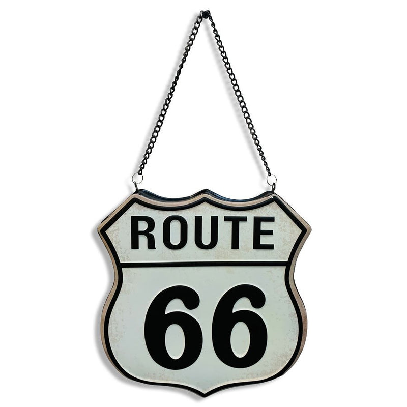 Route 66 Noir - Métal Blanc