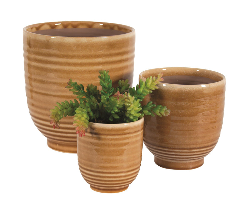 Small Large Ribbed Planter - Wheat