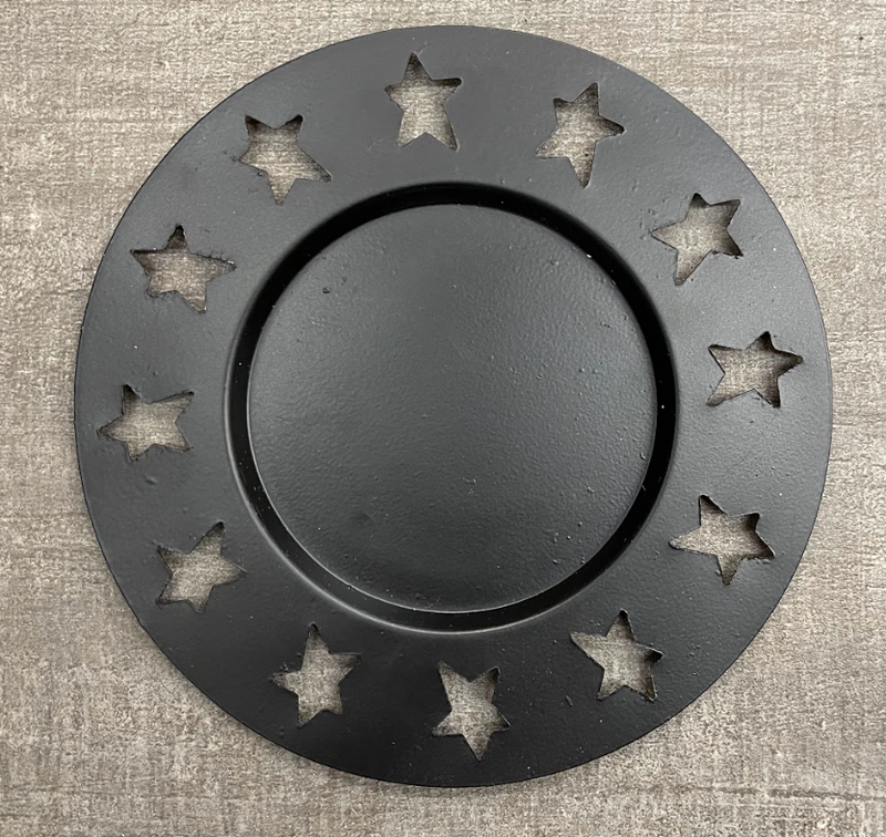 Rustic Star Cutout Plate - Black
