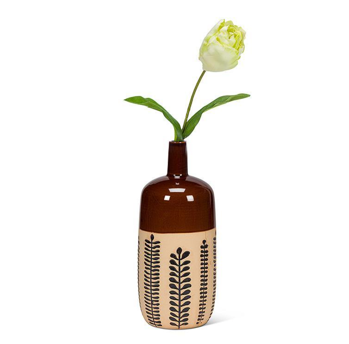 Large Simple Leaf Vase - Brown