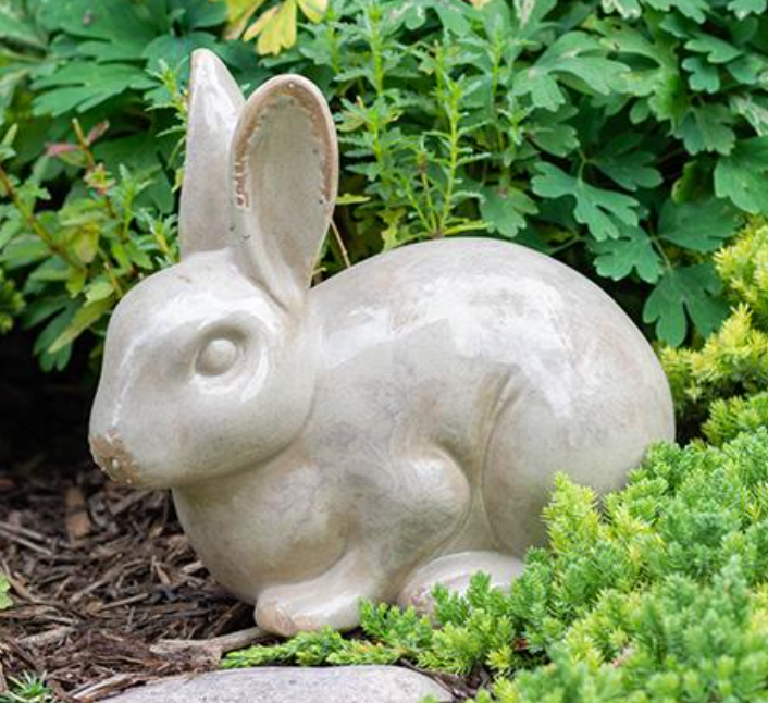 Ceramic Sitting Rabbit - Beige