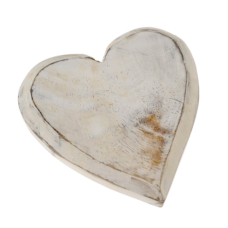 Large Wooden Heart - Whitewash